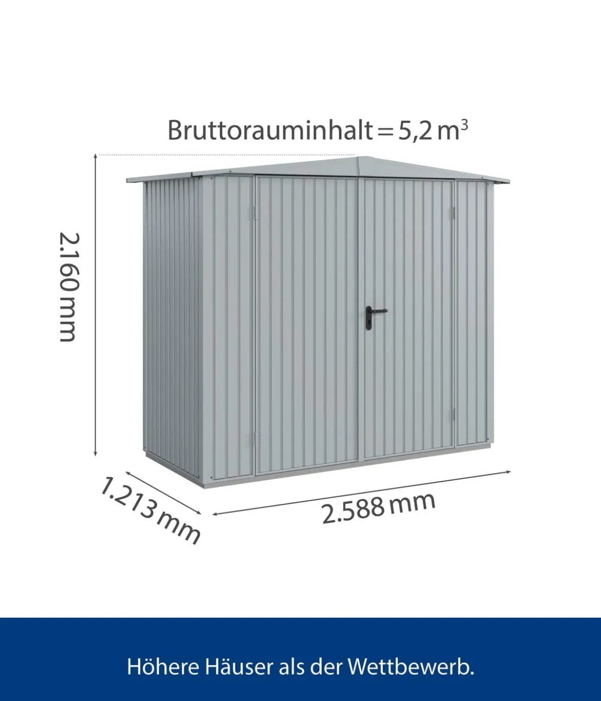 Hörmann Berry-Gerätehaus Classic-S Typ 1, ca. B258,8/H216/T121,3 cm