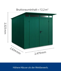 Hörmann Berry-Gerätehaus Classic-P Typ 2, ca. B247,9/H232,3/T283,4 cm