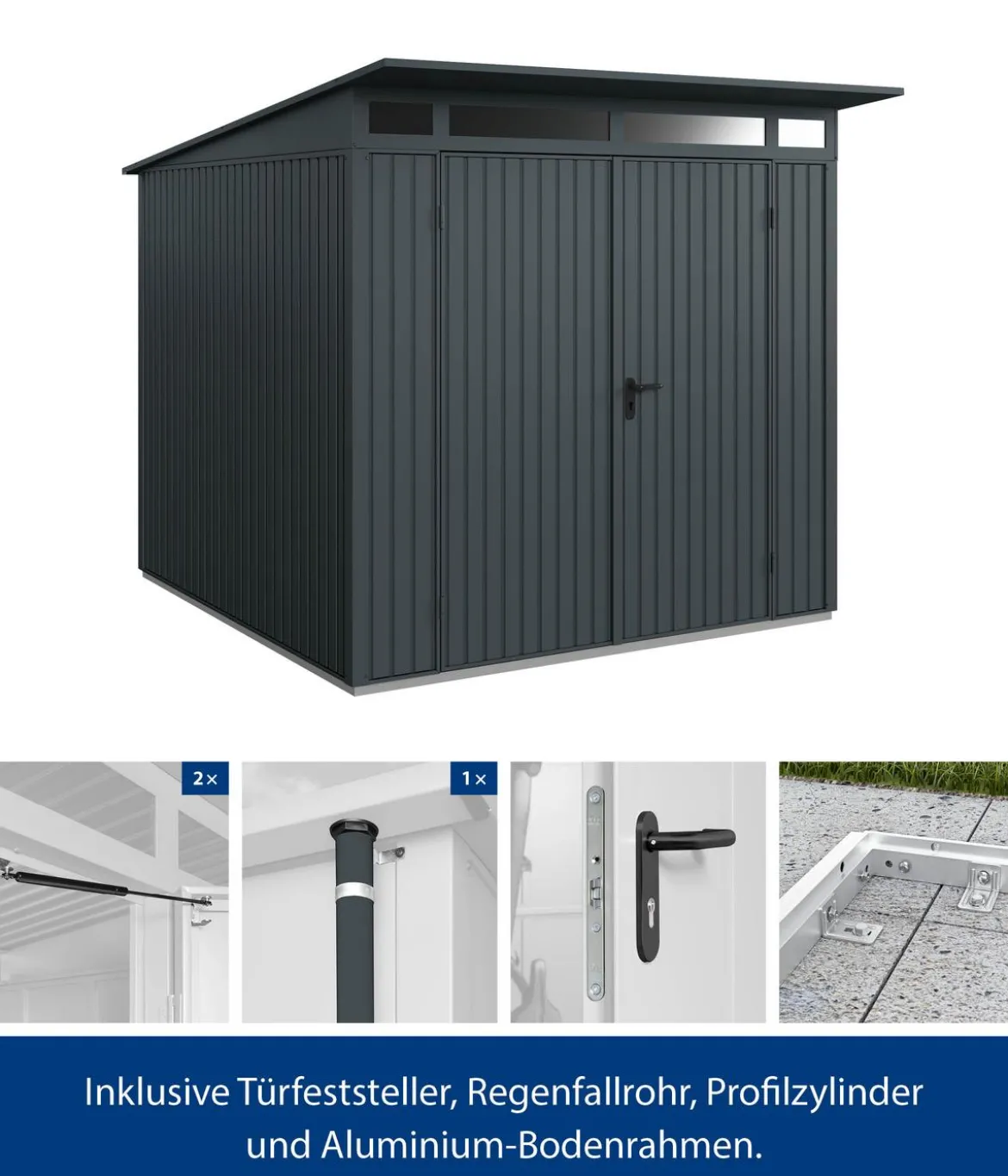 Hörmann Berry-Gerätehaus Classic-P Typ 2, ca. B247,9/H232,3/T283,4 cm