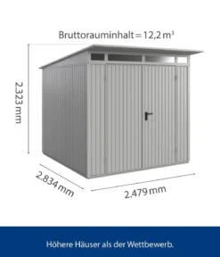 Hörmann Berry-Gerätehaus Classic-P Typ 2, ca. B247,9/H232,3/T283,4 cm