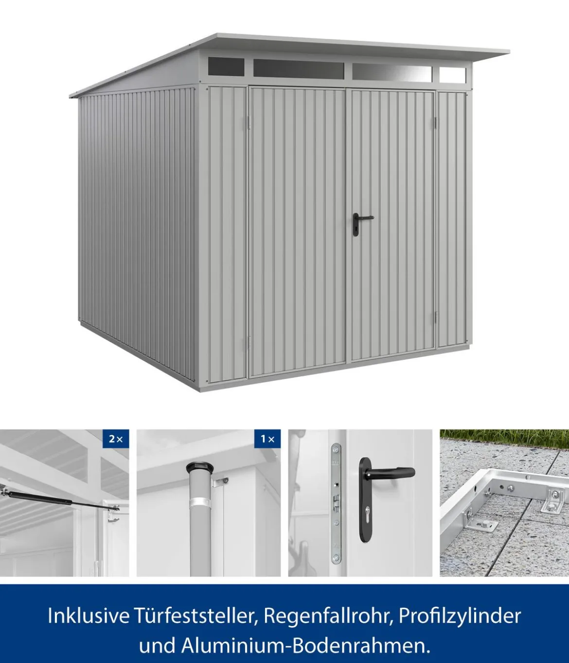 Hörmann Berry-Gerätehaus Classic-P Typ 2, ca. B247,9/H232,3/T283,4 cm