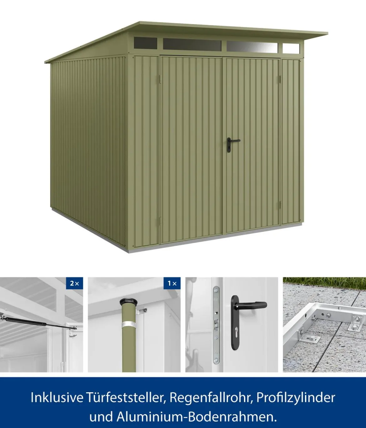 Hörmann Berry-Gerätehaus Classic-P Typ 2, ca. B247,9/H232,3/T283,4 cm