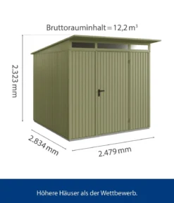 Hörmann Berry-Gerätehaus Classic-P Typ 2, ca. B247,9/H232,3/T283,4 cm