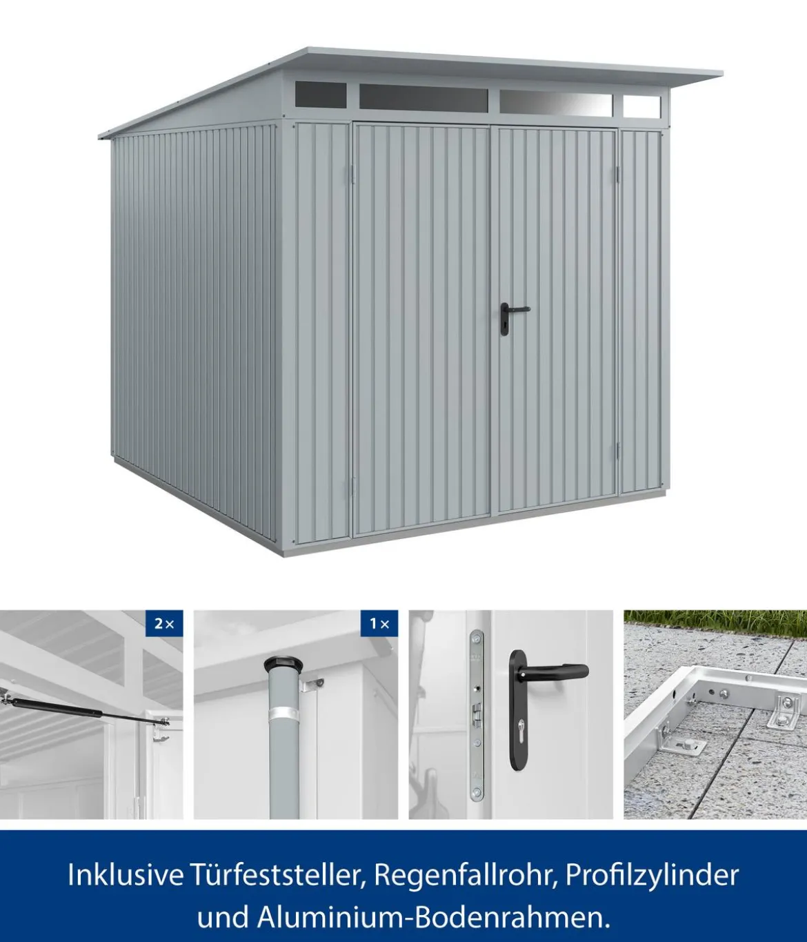 Hörmann Berry-Gerätehaus Classic-P Typ 2, ca. B247,9/H232,3/T283,4 cm