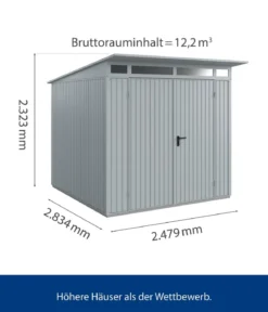 Hörmann Berry-Gerätehaus Classic-P Typ 2, ca. B247,9/H232,3/T283,4 cm