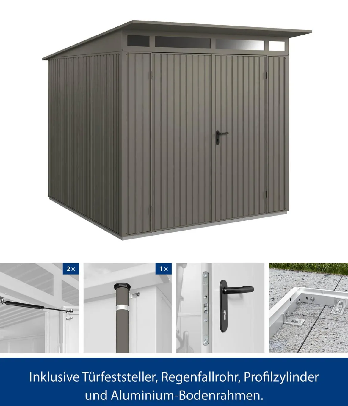 Hörmann Berry-Gerätehaus Classic-P Typ 2, ca. B247,9/H232,3/T283,4 cm