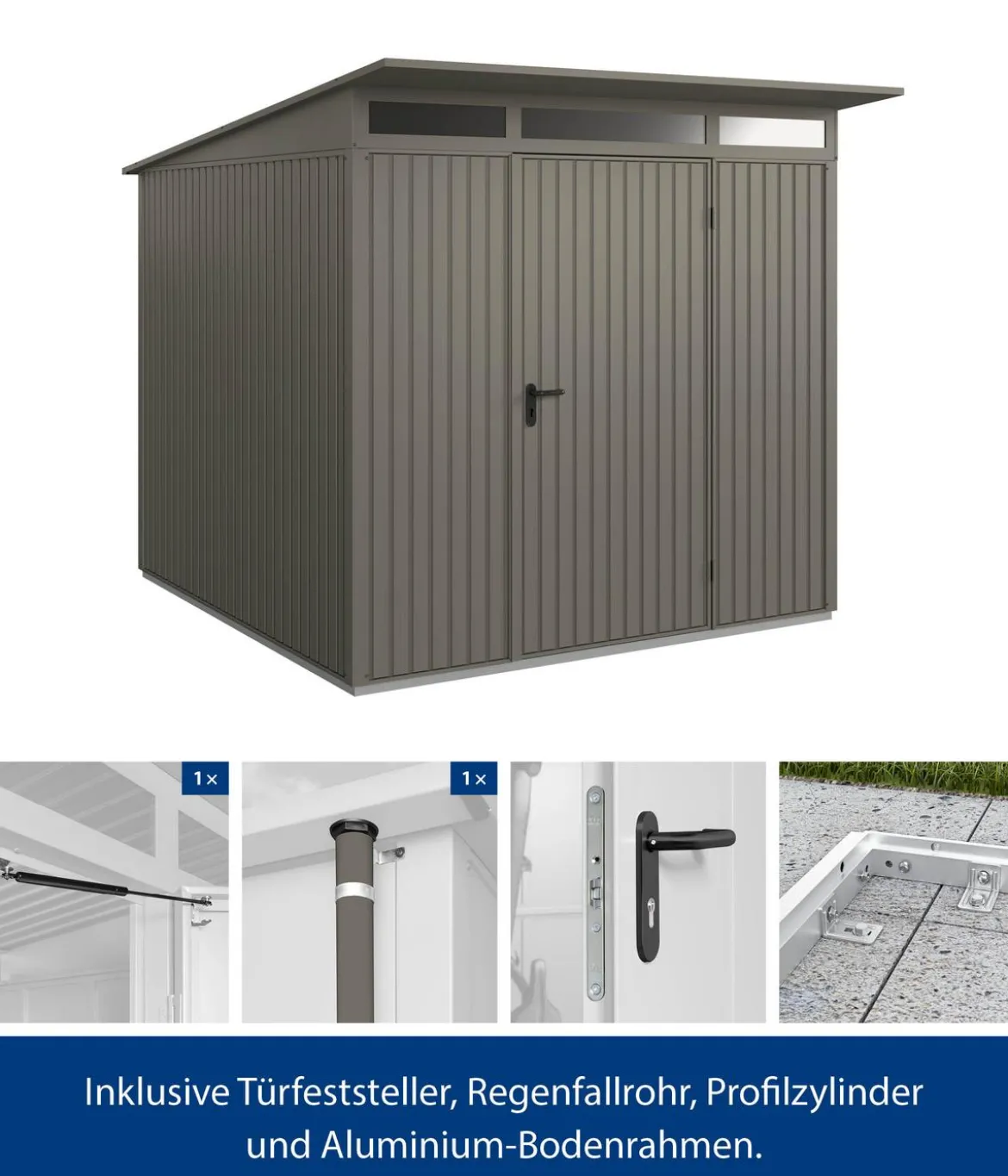 Hörmann Berry-Gerätehaus Classic-P Typ 2, ca. B247,9/H232,3/T283,4 cm