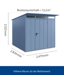 Hörmann Berry-Gerätehaus Modern-P Typ 2, ca. B247,9/H232,3/T283,4 cm