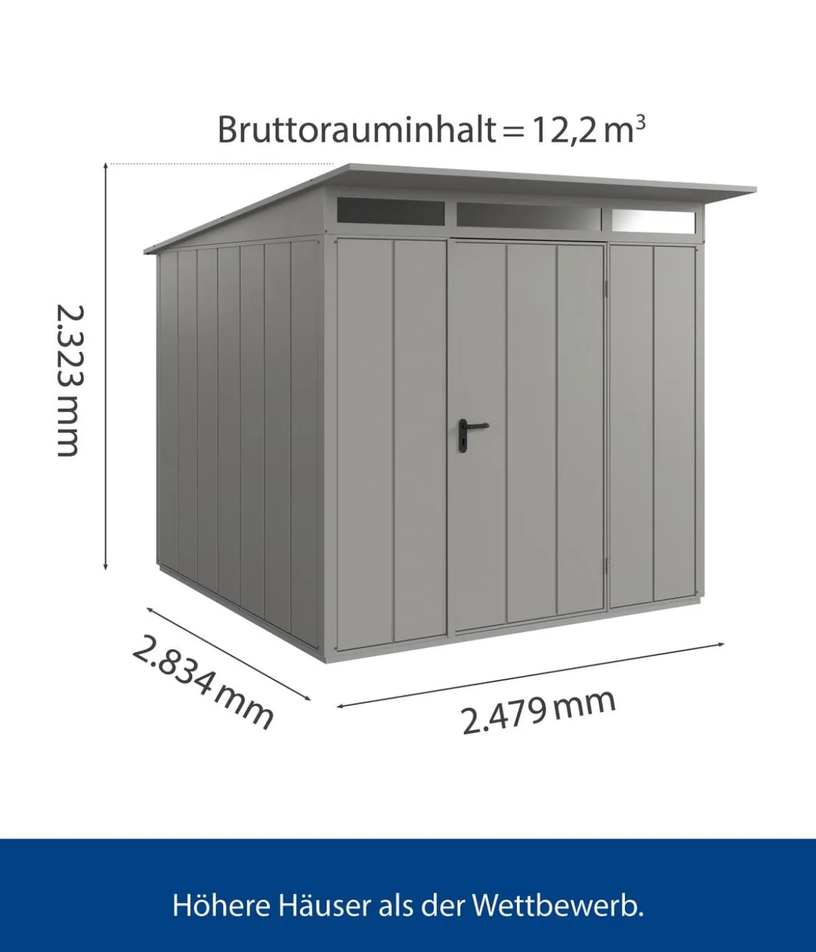 Hörmann Berry-Gerätehaus Modern-P Typ 2, ca. B247,9/H232,3/T283,4 cm
