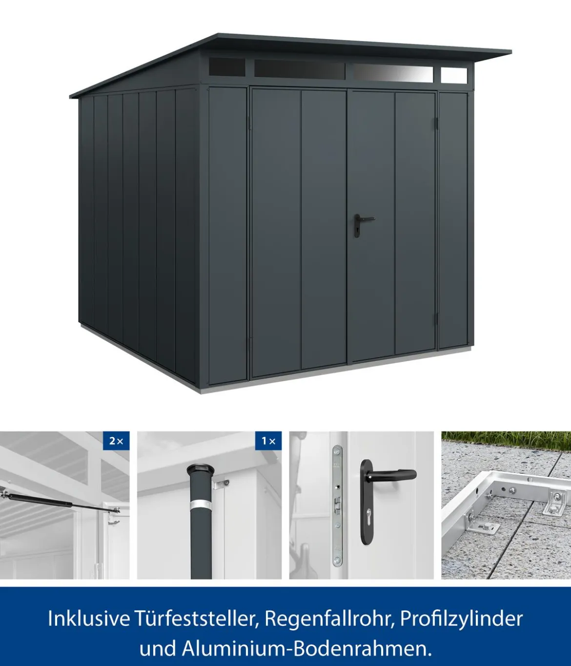 Hörmann Berry-Gerätehaus Modern-P Typ 2, ca. B247,9/H232,3/T283,4 cm