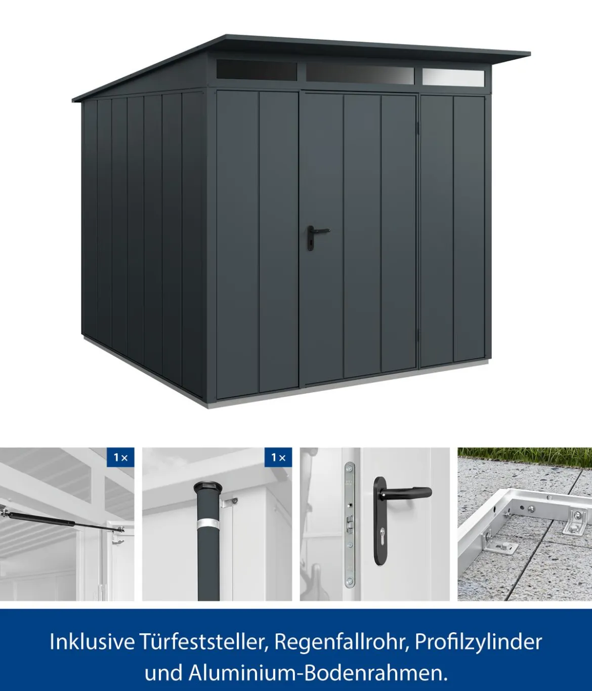 Hörmann Berry-Gerätehaus Modern-P Typ 2, ca. B247,9/H232,3/T283,4 cm