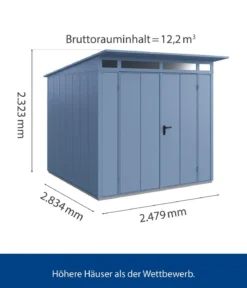 Hörmann Berry-Gerätehaus Modern-P Typ 2, ca. B247,9/H232,3/T283,4 cm