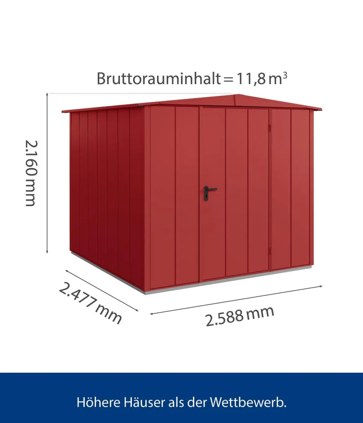 Hörmann Berry-Gerätehaus Modern-S Typ 2, ca. B258,8/H216/T247,7 cm