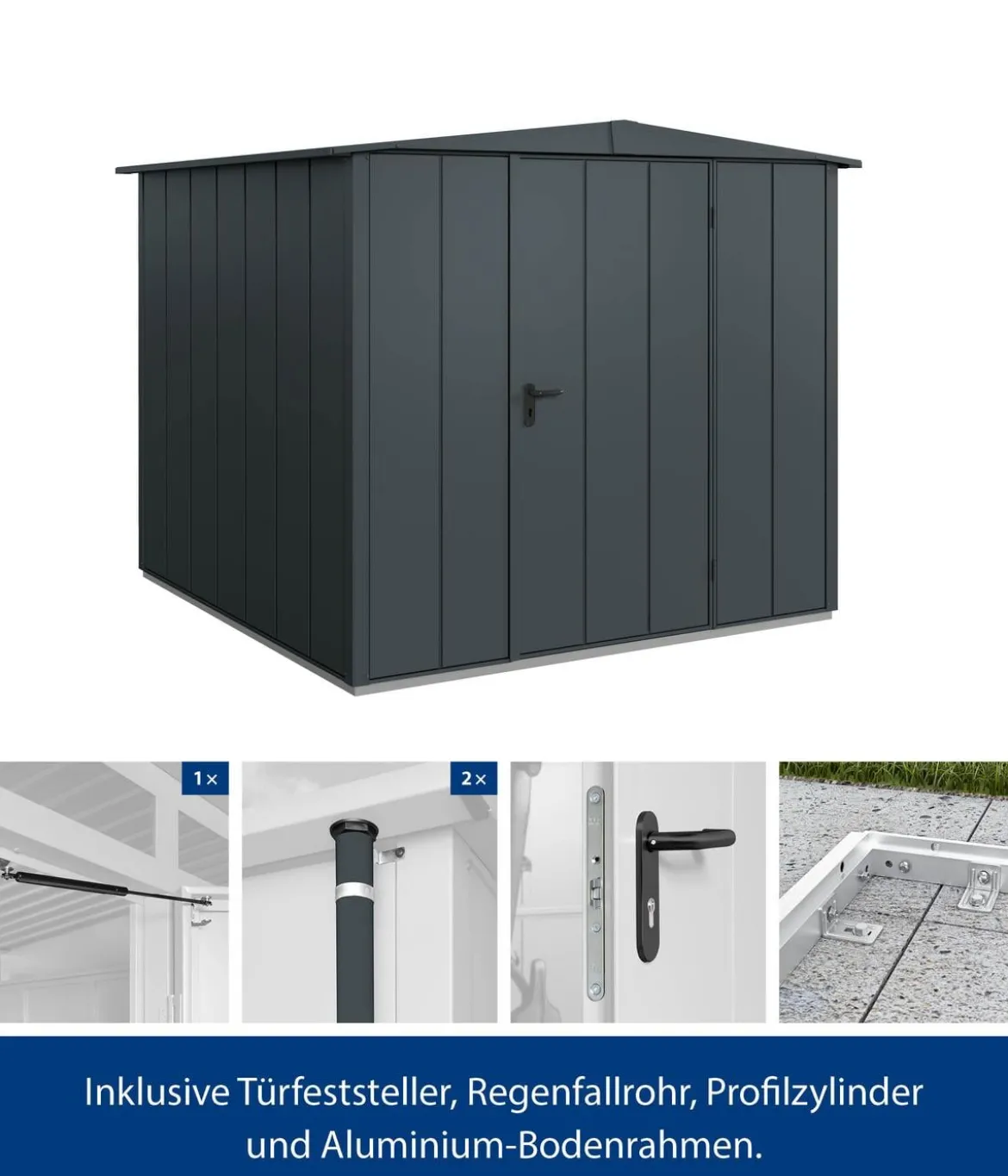 Hörmann Berry-Gerätehaus Modern-S Typ 2, ca. B258,8/H216/T247,7 cm