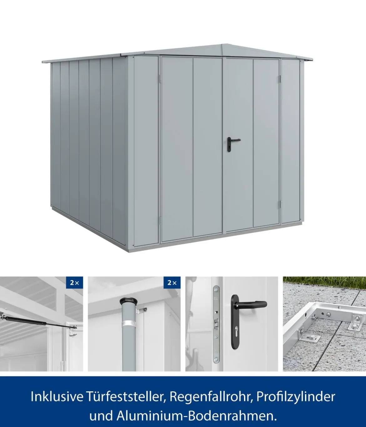 Hörmann Berry-Gerätehaus Modern-S Typ 2, ca. B258,8/H216/T247,7 cm