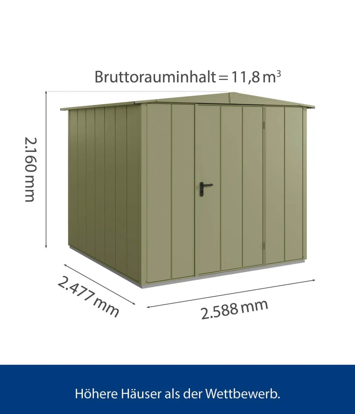 Hörmann Berry-Gerätehaus Modern-S Typ 2, ca. B258,8/H216/T247,7 cm