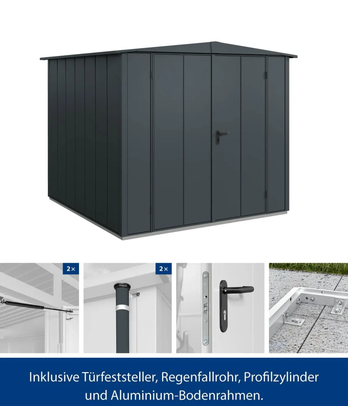 Hörmann Berry-Gerätehaus Modern-S Typ 2, ca. B258,8/H216/T247,7 cm