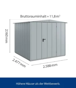 Hörmann Berry-Gerätehaus Modern-S Typ 2, ca. B258,8/H216/T247,7 cm