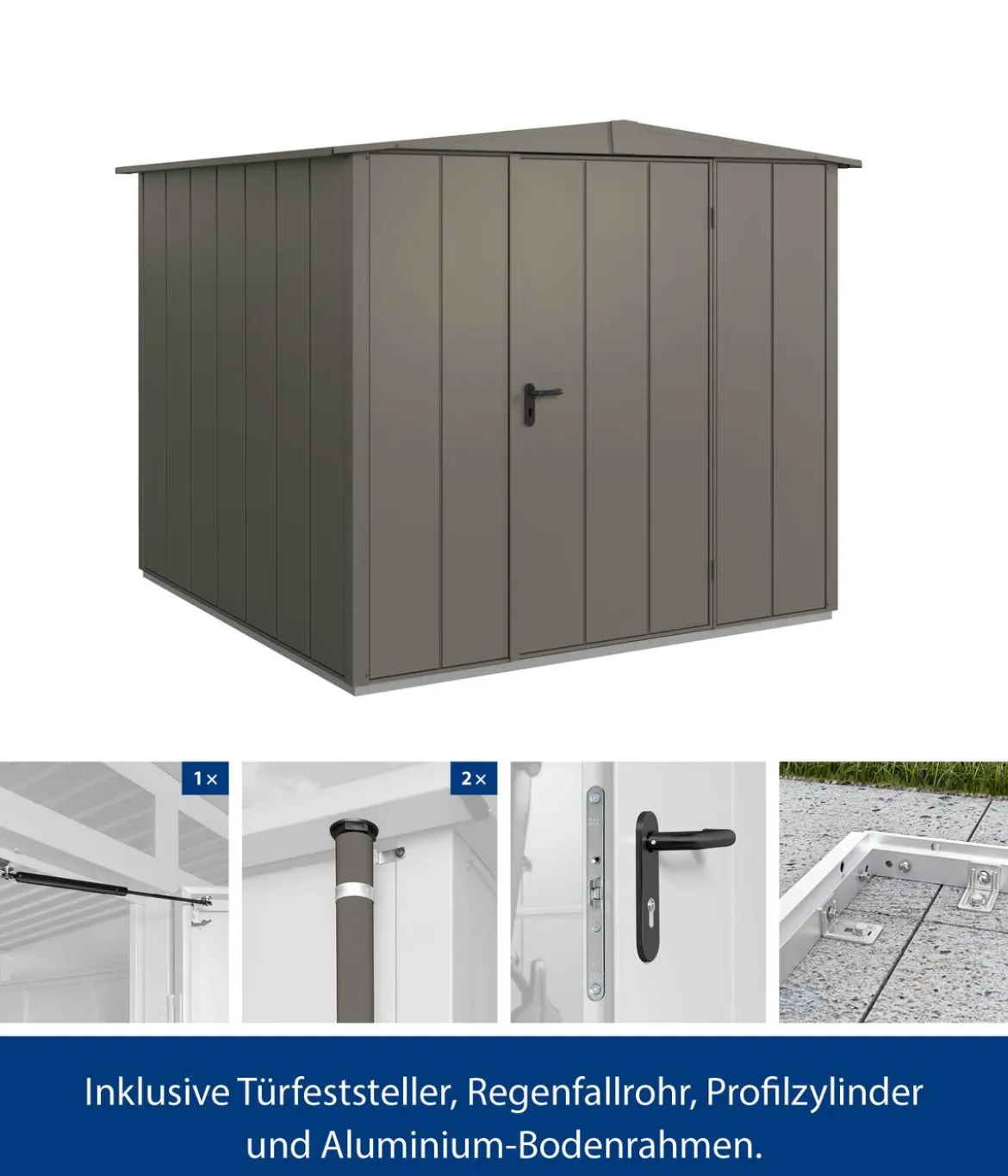 Hörmann Berry-Gerätehaus Modern-S Typ 2, ca. B258,8/H216/T247,7 cm