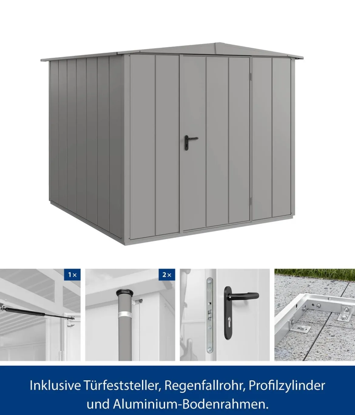 Hörmann Berry-Gerätehaus Modern-S Typ 2, ca. B258,8/H216/T247,7 cm