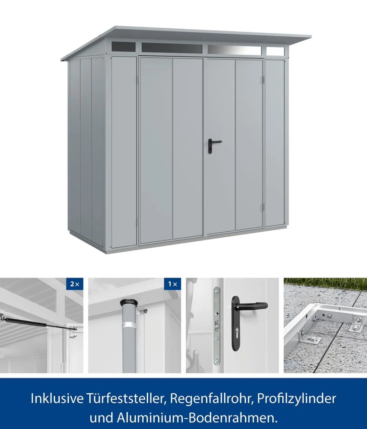 Hörmann Berry-Gerätehaus Modern-P Typ 1, ca. B247,9/H228,6/T153 cm