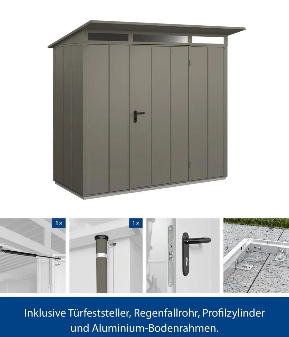 Hörmann Berry-Gerätehaus Modern-P Typ 1, ca. B247,9/H228,6/T153 cm