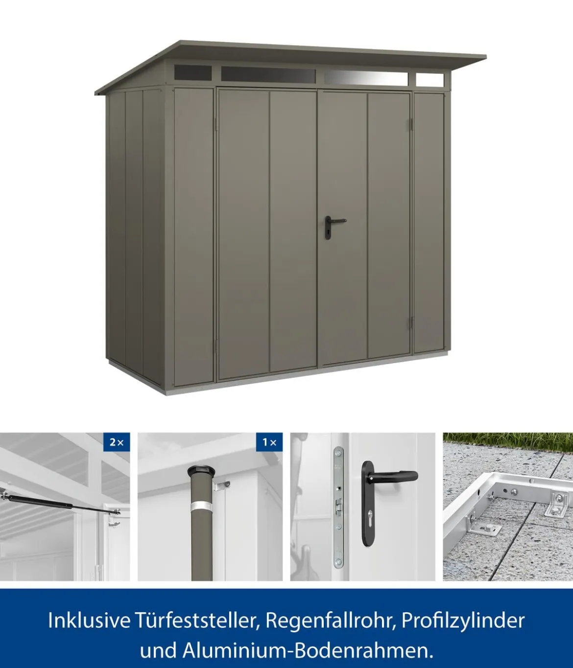 Hörmann Berry-Gerätehaus Modern-P Typ 1, ca. B247,9/H228,6/T153 cm