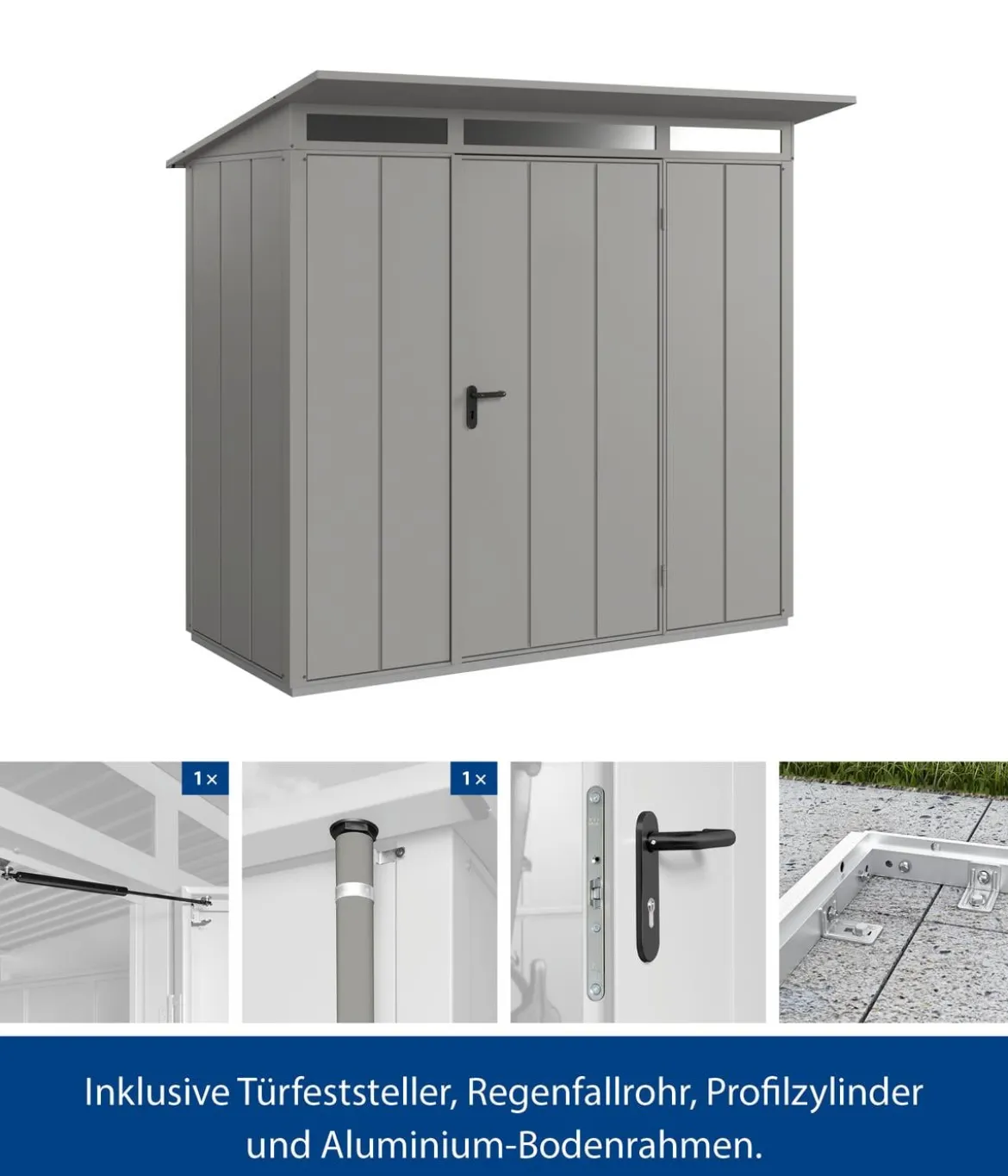 Hörmann Berry-Gerätehaus Modern-P Typ 1, ca. B247,9/H228,6/T153 cm