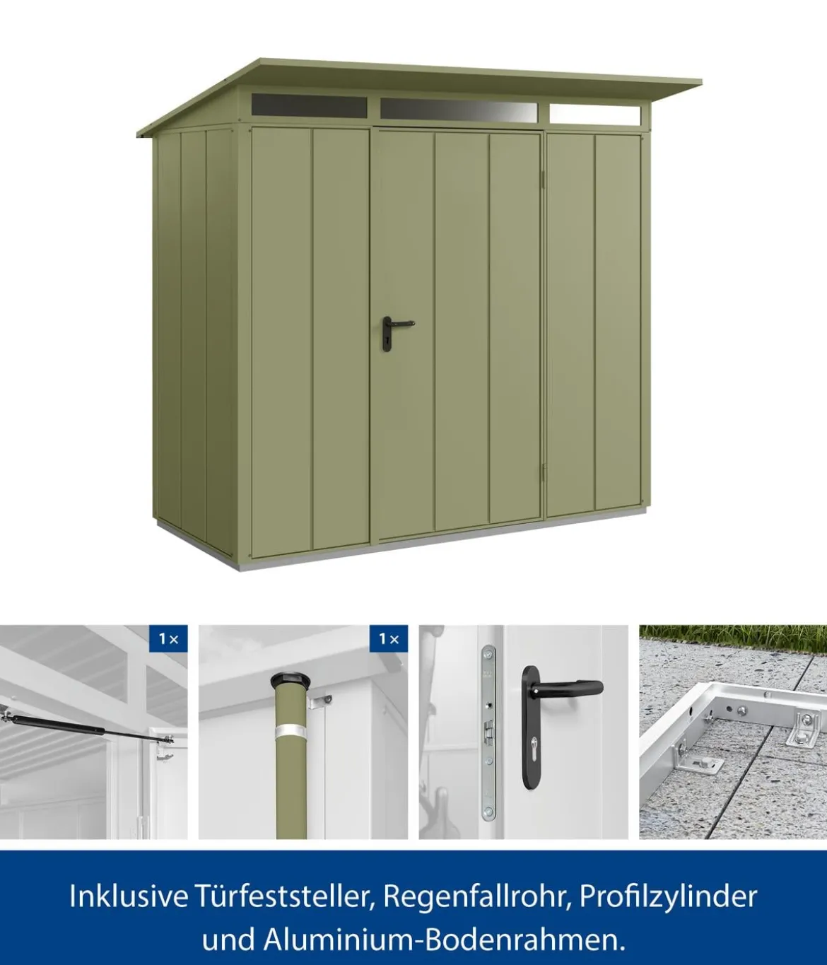 Hörmann Berry-Gerätehaus Modern-P Typ 1, ca. B247,9/H228,6/T153 cm