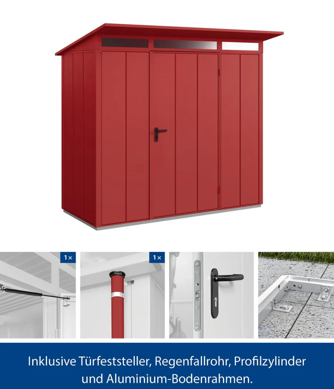 Hörmann Berry-Gerätehaus Modern-P Typ 1, ca. B247,9/H228,6/T153 cm