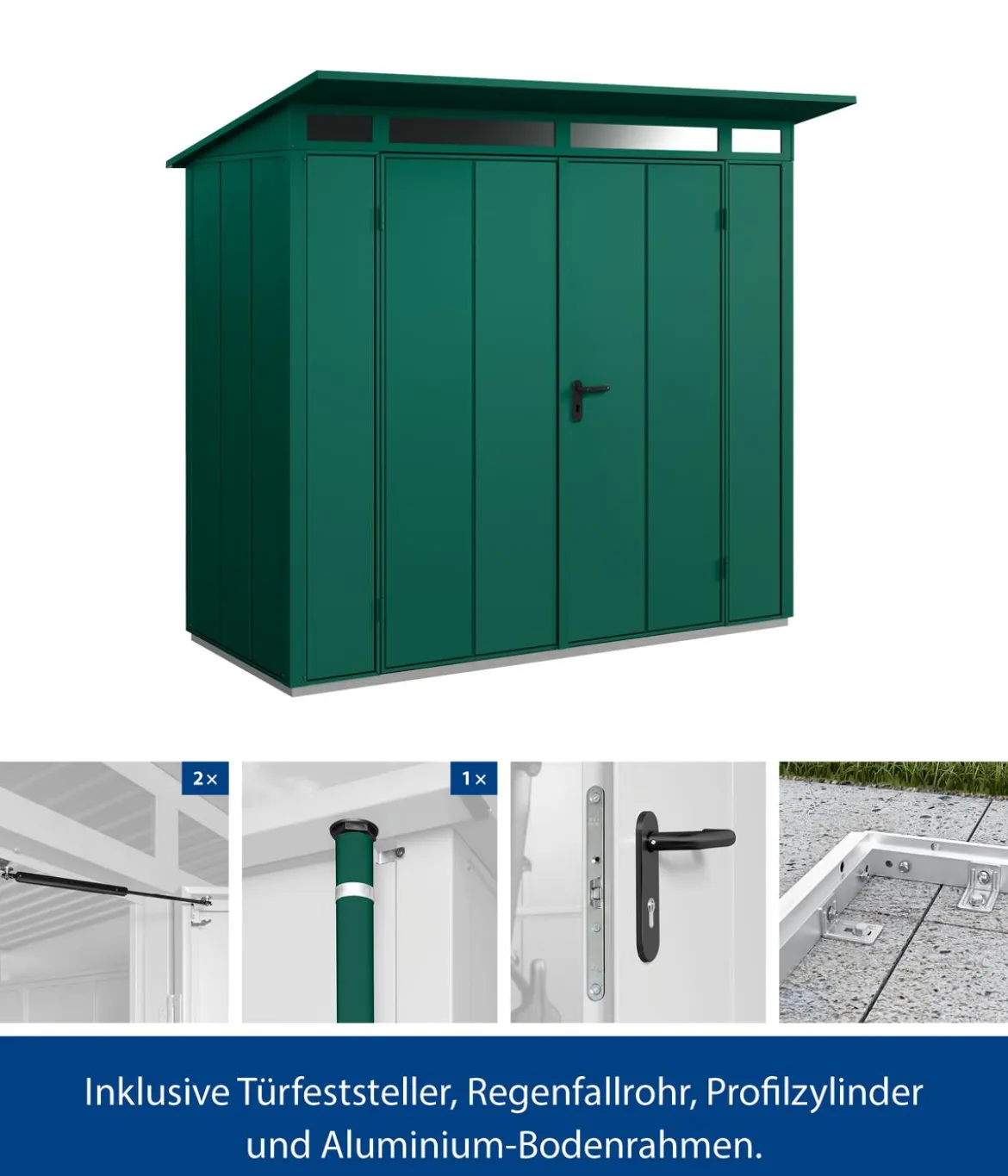 Hörmann Berry-Gerätehaus Modern-P Typ 1, ca. B247,9/H228,6/T153 cm