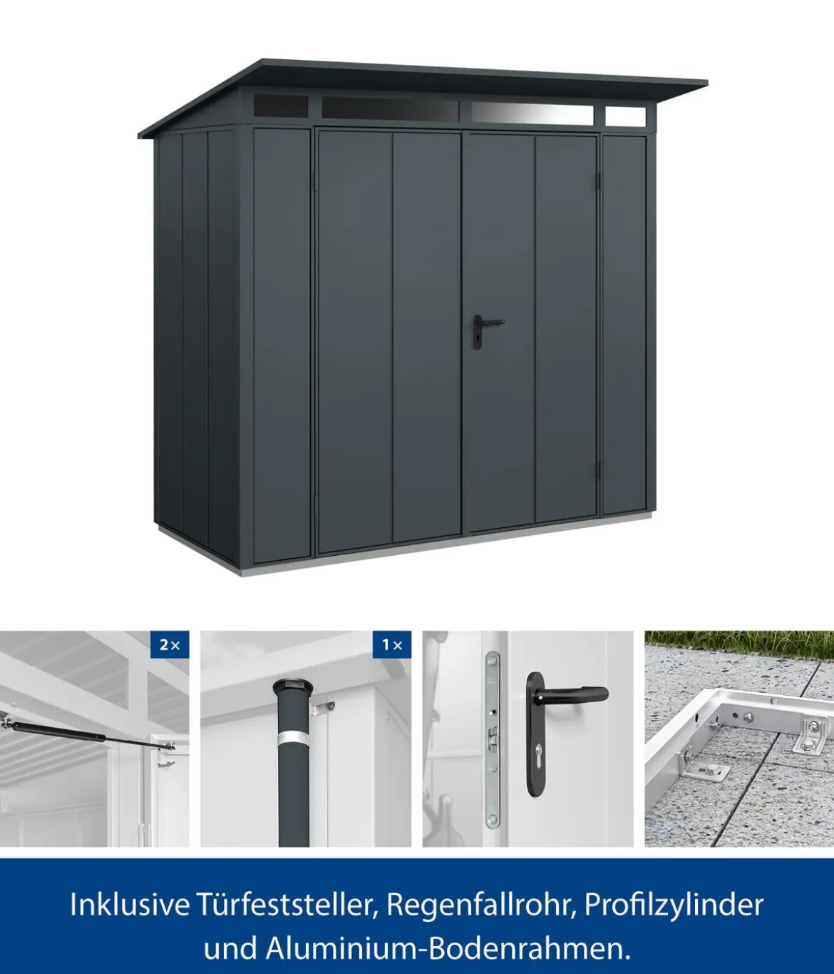 Hörmann Berry-Gerätehaus Modern-P Typ 1, ca. B247,9/H228,6/T153 cm