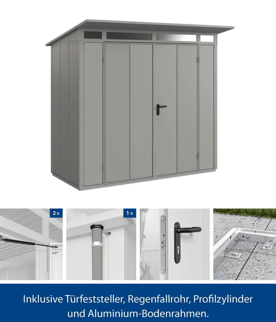Hörmann Berry-Gerätehaus Modern-P Typ 1, ca. B247,9/H228,6/T153 cm