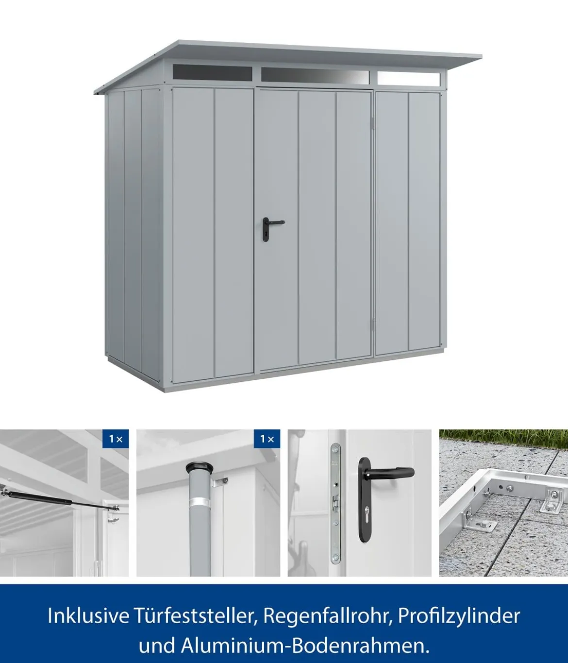 Hörmann Berry-Gerätehaus Modern-P Typ 1, ca. B247,9/H228,6/T153 cm