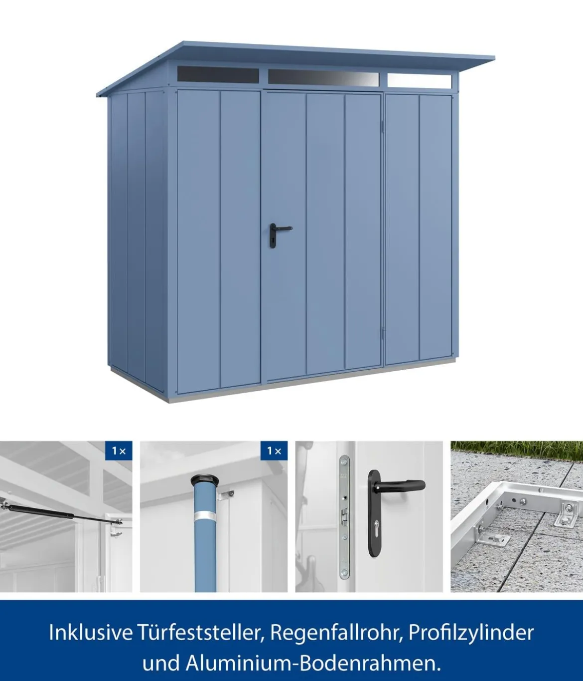 Hörmann Berry-Gerätehaus Modern-P Typ 1, ca. B247,9/H228,6/T153 cm