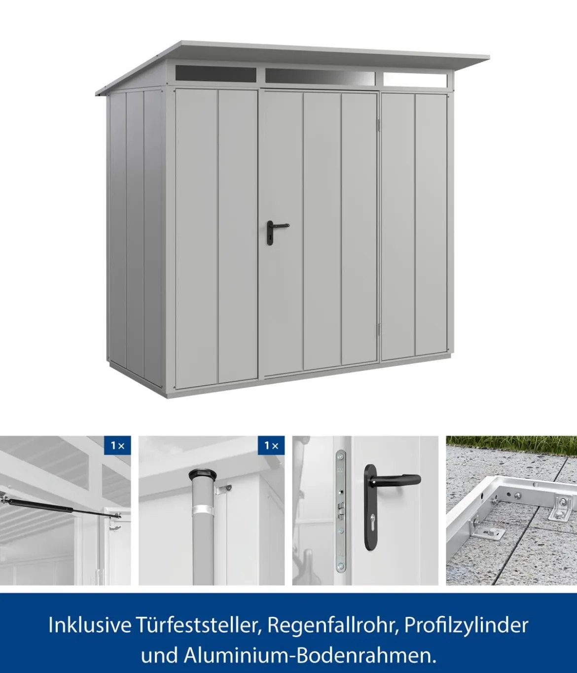 Hörmann Berry-Gerätehaus Modern-P Typ 1, ca. B247,9/H228,6/T153 cm