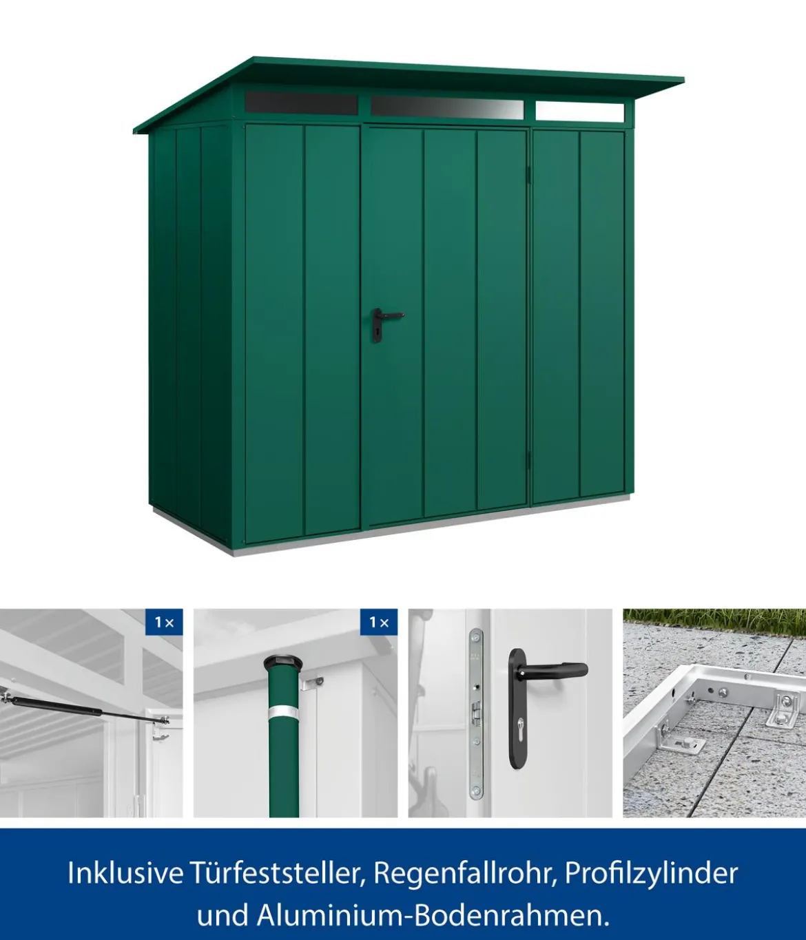 Hörmann Berry-Gerätehaus Modern-P Typ 1, ca. B247,9/H228,6/T153 cm