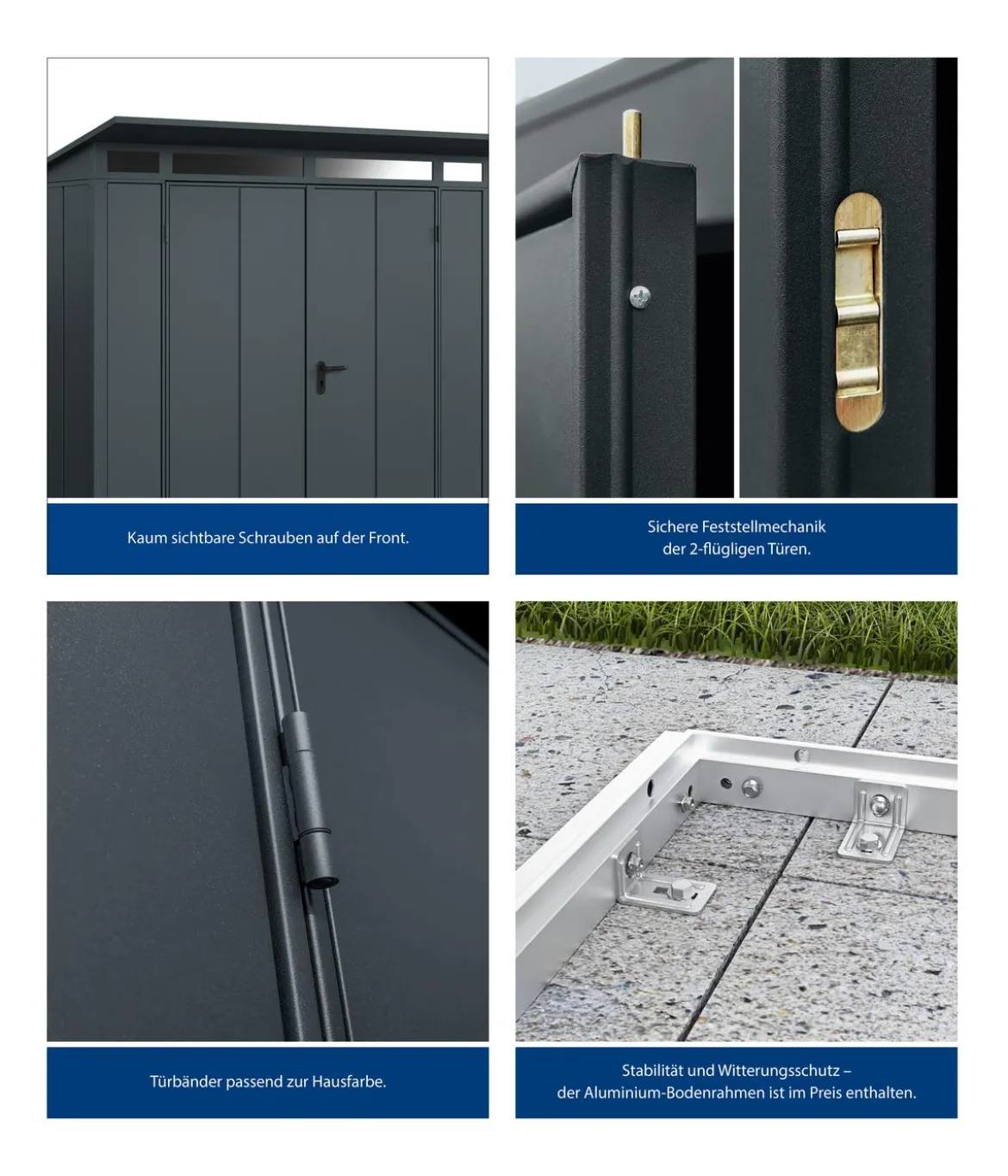 Hörmann Berry-Gerätehaus Modern-P Typ 1, ca. B247,9/H228,6/T153 cm