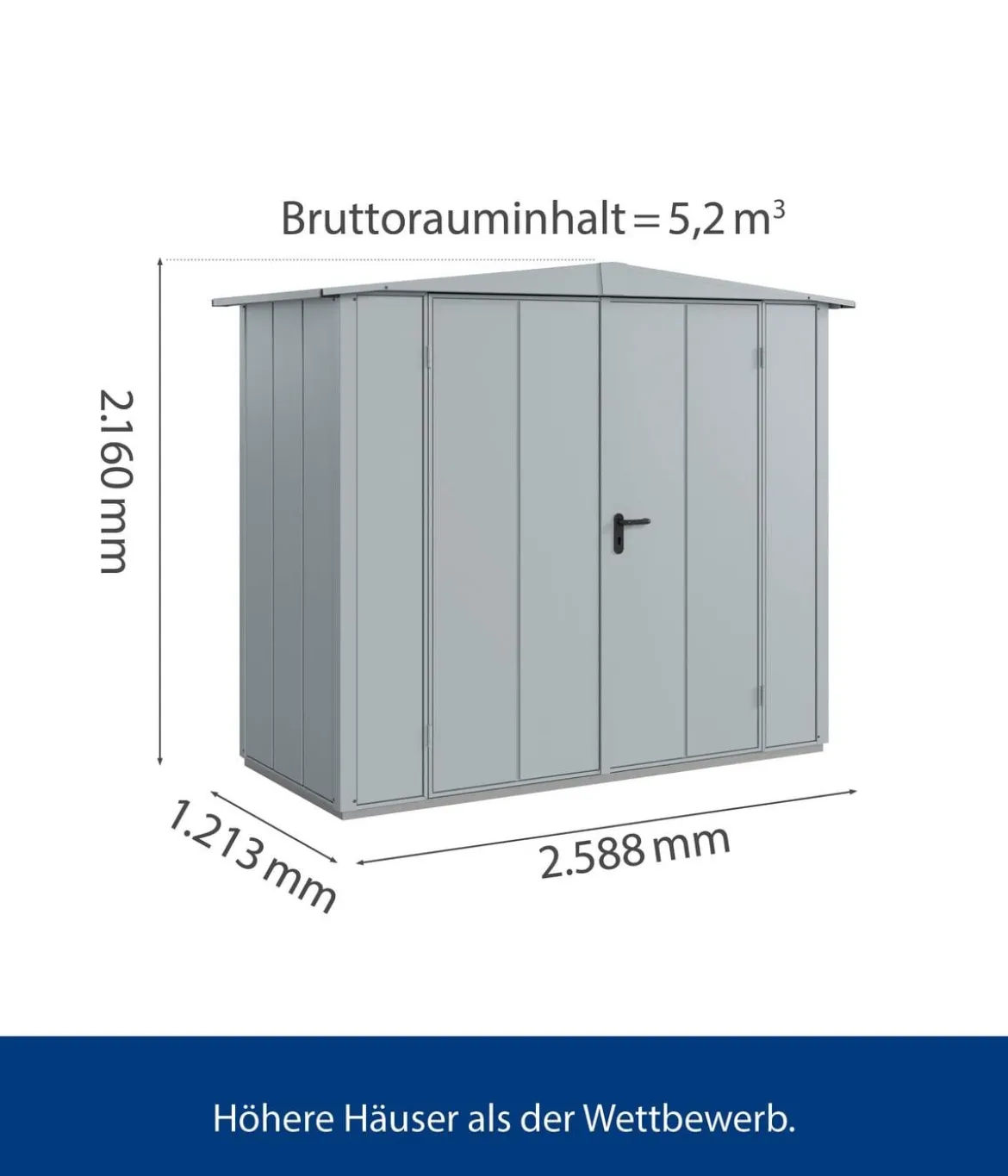 Hörmann Berry-Gerätehaus Modern-S Typ 1, ca. B258,8/H216/T121,3 cm