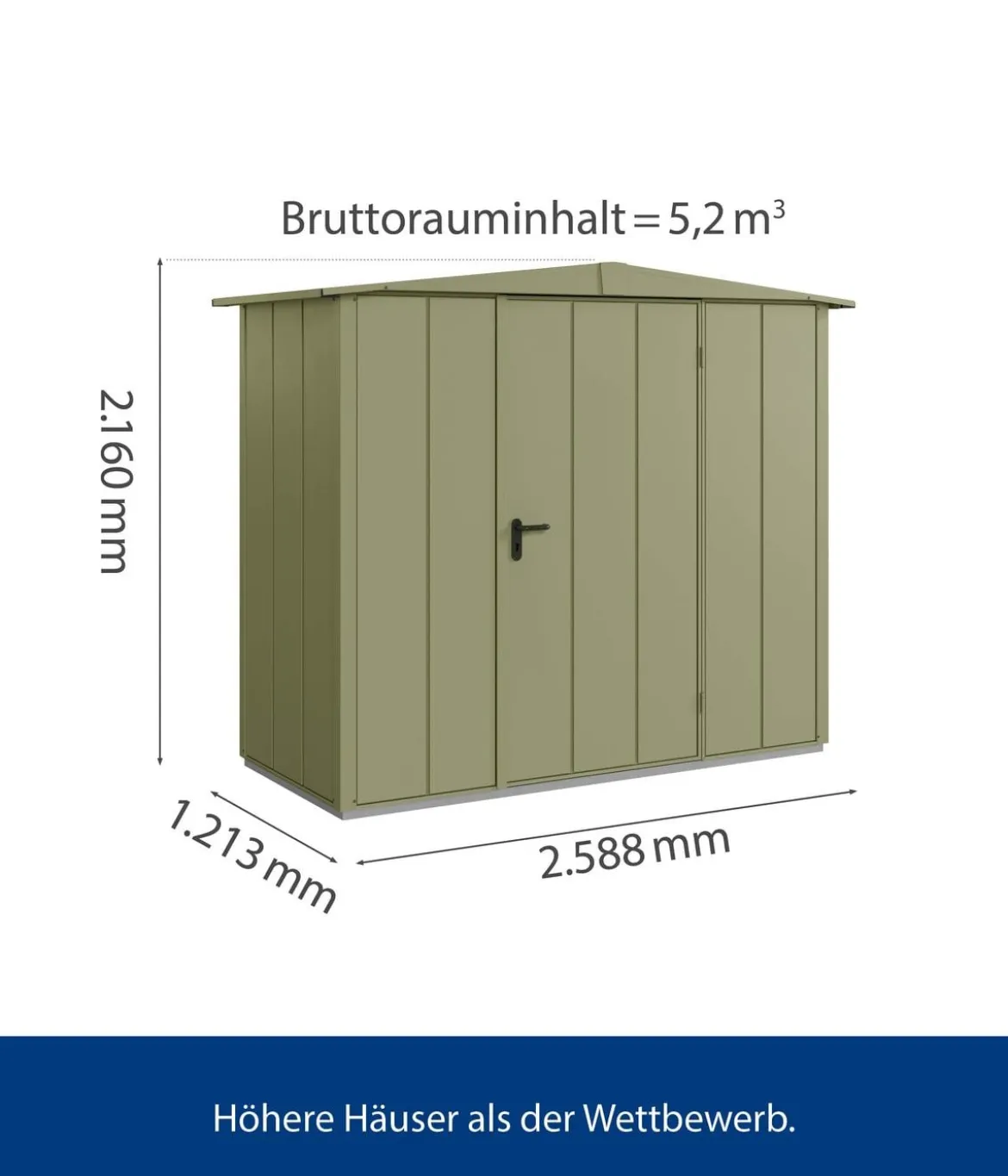 Hörmann Berry-Gerätehaus Modern-S Typ 1, ca. B258,8/H216/T121,3 cm