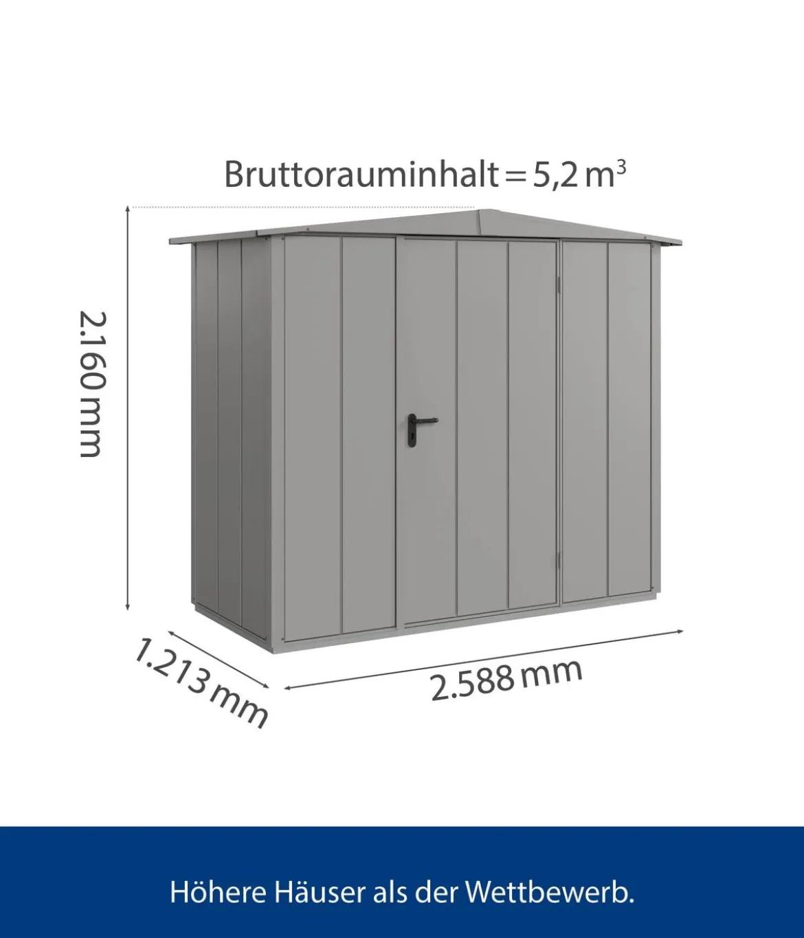 Hörmann Berry-Gerätehaus Modern-S Typ 1, ca. B258,8/H216/T121,3 cm