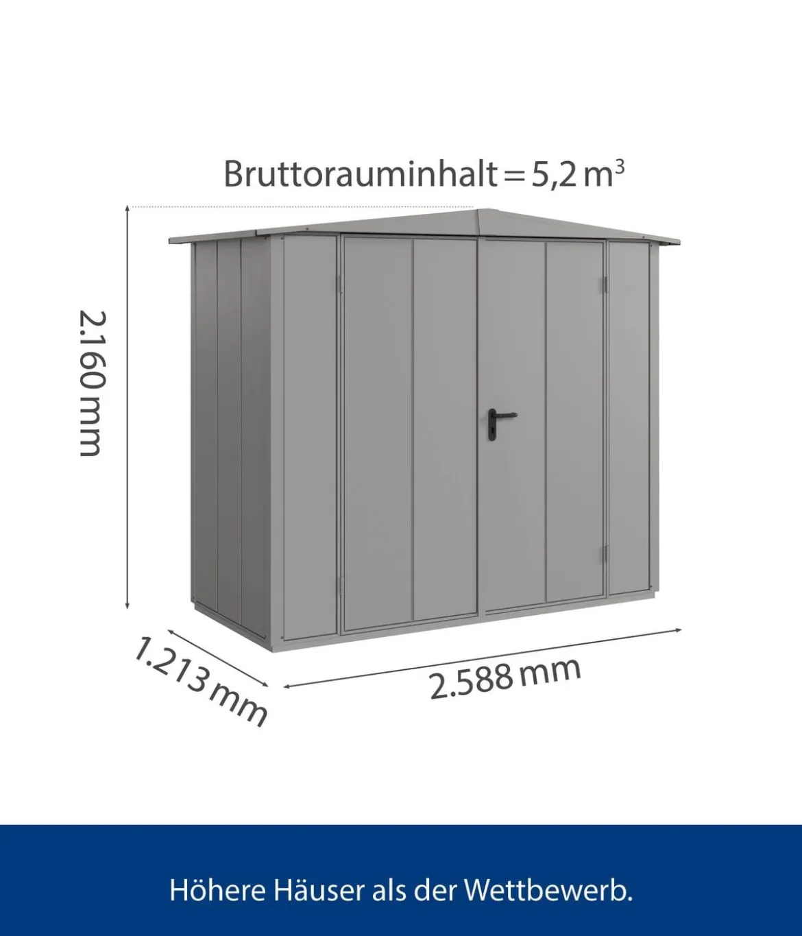 Hörmann Berry-Gerätehaus Modern-S Typ 1, ca. B258,8/H216/T121,3 cm