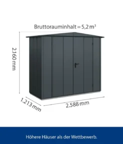 Hörmann Berry-Gerätehaus Modern-S Typ 1, ca. B258,8/H216/T121,3 cm