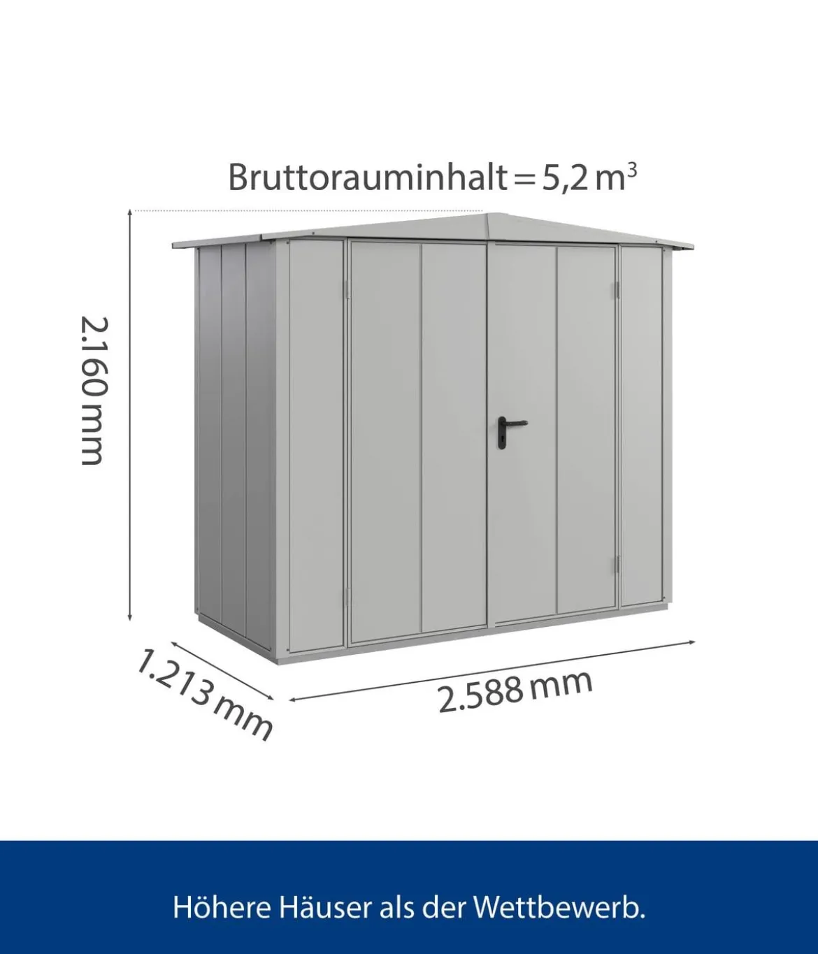 Hörmann Berry-Gerätehaus Modern-S Typ 1, ca. B258,8/H216/T121,3 cm