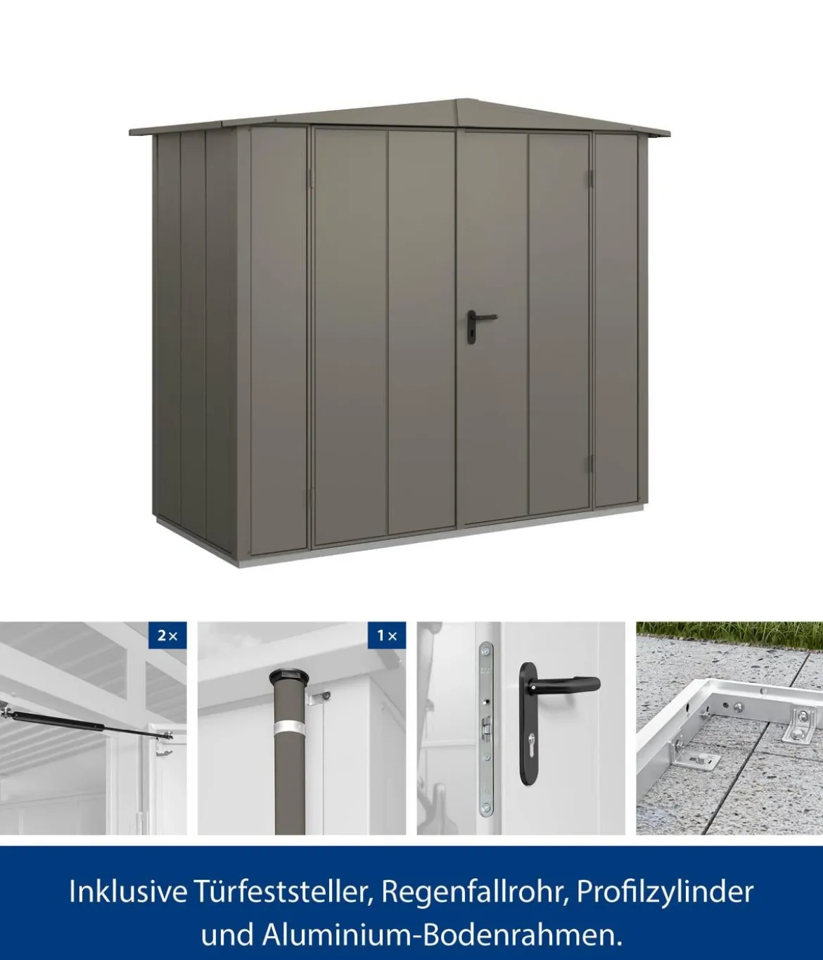 Hörmann Berry-Gerätehaus Modern-S Typ 1, ca. B258,8/H216/T121,3 cm