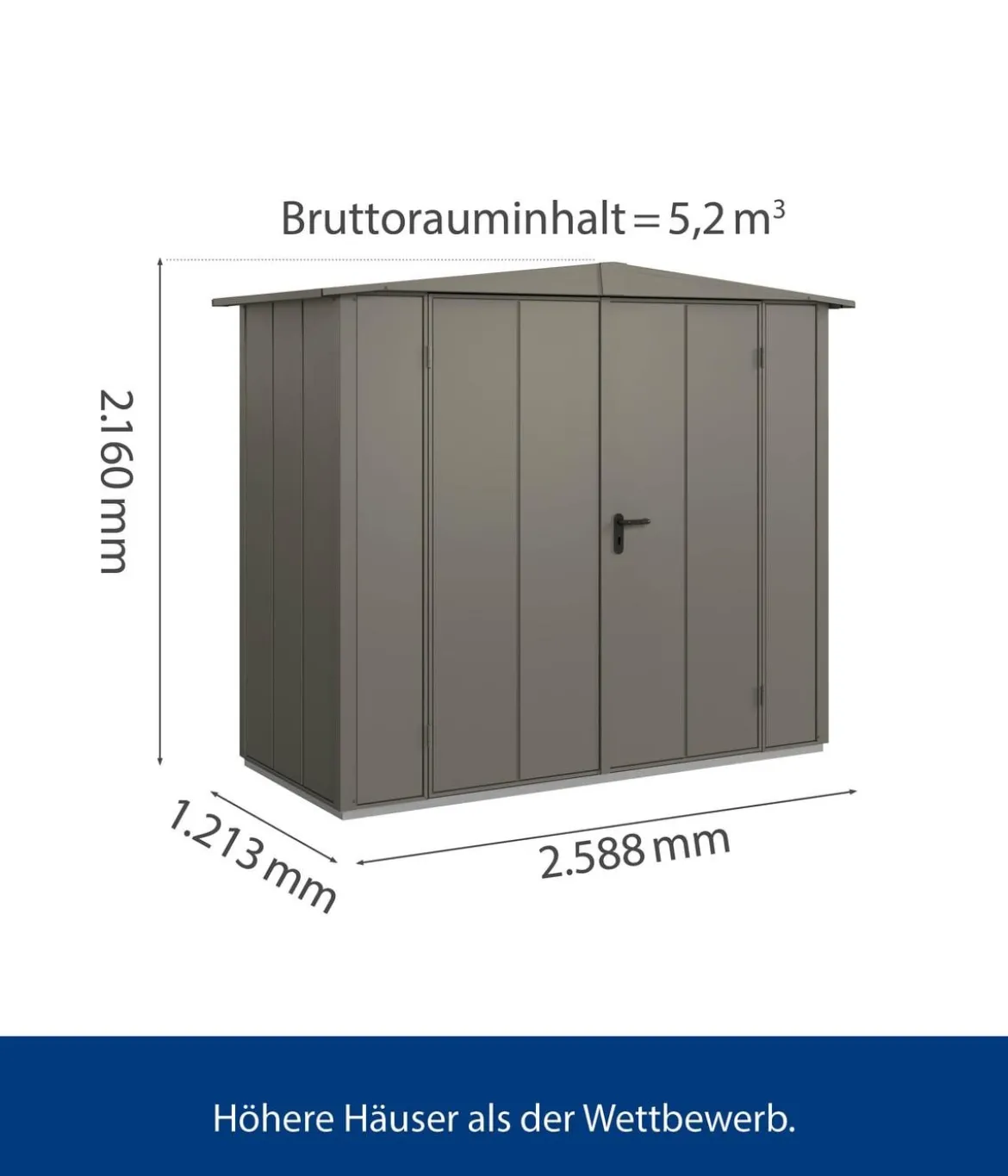 Hörmann Berry-Gerätehaus Modern-S Typ 1, ca. B258,8/H216/T121,3 cm