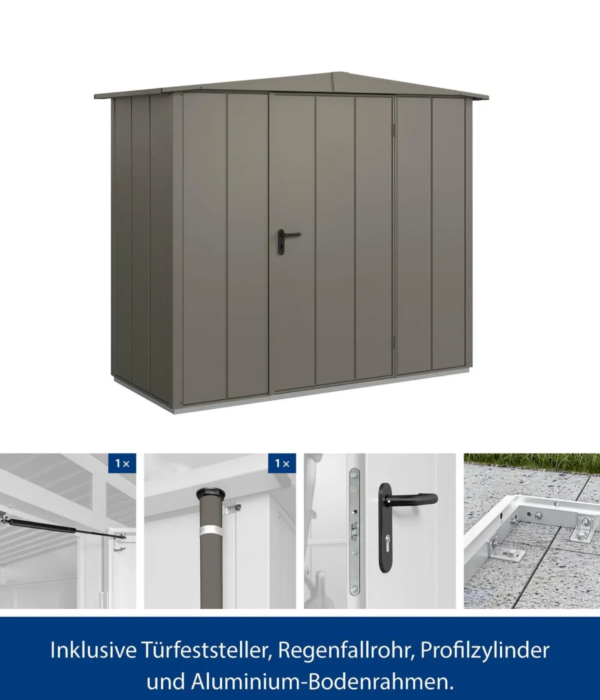 Hörmann Berry-Gerätehaus Modern-S Typ 1, ca. B258,8/H216/T121,3 cm