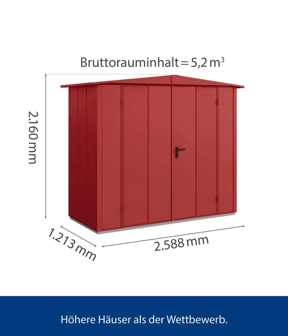 Hörmann Berry-Gerätehaus Modern-S Typ 1, ca. B258,8/H216/T121,3 cm