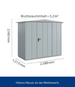 Hörmann Berry-Gerätehaus Modern-S Typ 1, ca. B258,8/H216/T121,3 cm