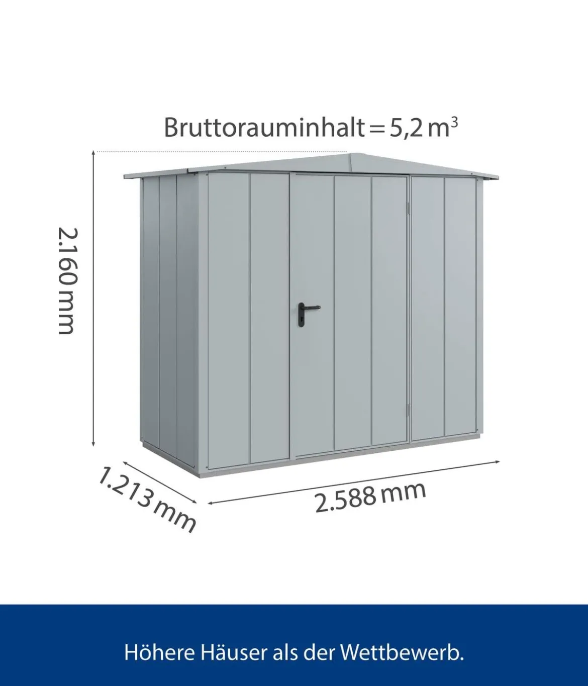 Hörmann Berry-Gerätehaus Modern-S Typ 1, ca. B258,8/H216/T121,3 cm